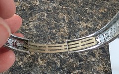 Antique Art Deco/Art Nouveau Filigree Bracelet Blue Glass