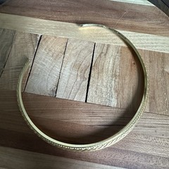 Vintage Open Collar Choker Necklace 15 Inch Etched Braided Design Gold Plated