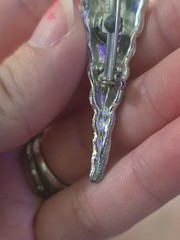 Vintage Carrot Brooch Gardening Vegetable Silver Tone Faux Marcasite 2.5”