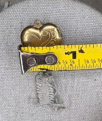 Vintage Gold Tone Etched Double Heart Locket Pendant Japan Marked Retro Jewelry
