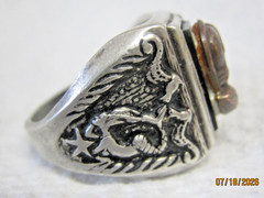 Vintage Sterling Silver Double Roman Centurion Soldier Cameo Ring S=13 13.4 Gr