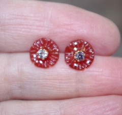 Carnelian Carved Flower 9MM Jackets For Studs Use With Any Stud Bridal Shower
