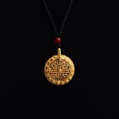 Chinese Vintage Hollowed Out Lucky Pendant Bird Necklace Jewelry With Rope Gift