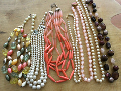 Vintage Jewelry Lot of 7 Beaded Necklaces 1 Emmons 2 Japan Faux Pearls Moonglow