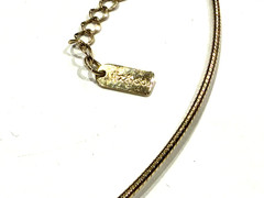 LIZ & CO. OMEGA SNAKE CHAIN CHOKER GOLD SLIDE SWIRL PENDANT Necklace 1980S EUC