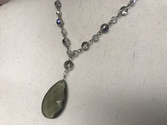 Cookie Lee Faceted glass Crystal long Silver Strand Necklace NEW 89686 $26