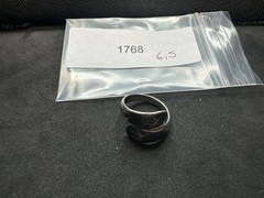 4.69g Vintage Sterling Silver 925 Niello Siam Wrap Thai Band Ring Size 6.5 M