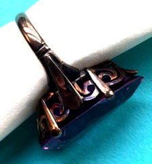 VTG 14K YELLOW GOLD ALEXANDRITE HANDMADE 7/8″x 3/8:”x 3/8′ TEAR DROP 4PRONG LRGE