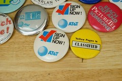 Vintage Advertising Lot Pinback Buttons AT&T Telephone Yellow Pages Starlan 10
