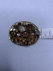 Aurora boreal brooch pin carved shells prong set Signed￼ Australia Browns C4￼