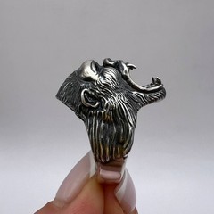 Vintage 925 Sterling Silver Gorilla Head Ring Men’s Massive Artisan Size 9.5