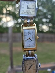 Vintage John Wind Maximal Art Watch Bracelet Multi Face Art Deco Assemblage 6.5
