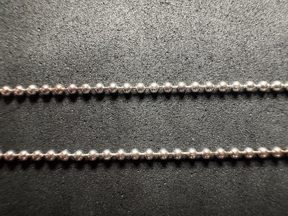 5.11g Vintage Sterling Silver 925 Ball Bead Chain Necklace 30 in M