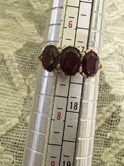 Vintage Art Deco Almandine Garnet Ring From London 9 CT Yellow Gold Size 7
