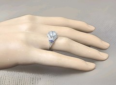 Platinum Vintage Filigree 1.50ct. Natural Old Euro Diamond Sapphire Ring 1920’s