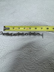 Vintage Pewter Distinctive Scroll Design with Gold Tone Accents 7” Bracelet 37 G