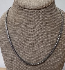 Vintage Silver Tone Bar Twist Chain Necklace 18” Spring Ring Clasp Unsigned