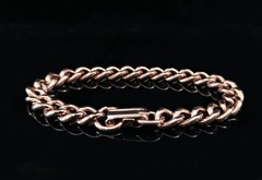 Vintage Solid Copper Lot Including 7″ Cuban Link Bracelet, Spoon Ring & Tie Tack