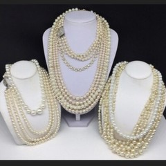 10 Beaded Faux Pearl Necklaces Costume Jewelry Lot Wearable Vintage Pearls