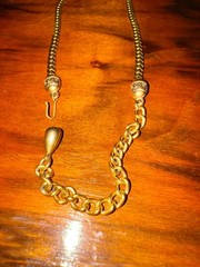 Vintage 1950’s Selro Selini Dragon Egg Gold Necklace & Clip-On Earrings Set