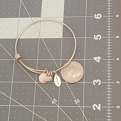 VINTAGE LA STERLING SILVER ADVENTURE FOOTPRINTS LIFE ADJUSTABLE BRACELET 7.75IN