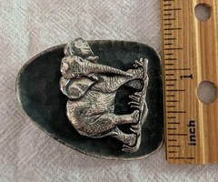 Signed WILD TUIN Kruger Park South Africa Elephant Metal Pin Brooch Vintage
