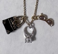 Vintage Juicy Couture 3 Charm Necklace Purse Ring Glasses & LOVE Bracelet in BOX