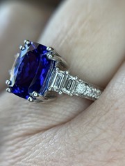 Tanzanite Diamond Ring in 14k White Gold