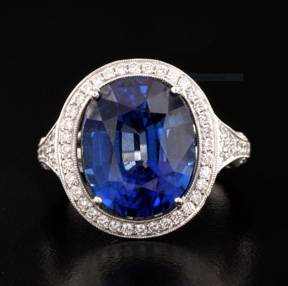 4.0Ct Lab-Created Sapphire Halo Engagement 925 Silver Ring 14K White Gold Finish