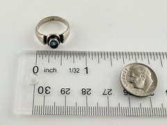 Vintage Sterling Silver Oval Cut Blue Topaz Ring 925 Size 5.5 Weighs 3.6g