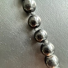 Vintage Long Necklace Jet Black Round Glass Beaded Flapper NO Clasp 32 inches
