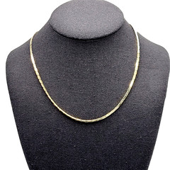 Classic Cobra or Snake Chain Bright Shiny Gold Tone Vintage 90s Necklace 18 Inch