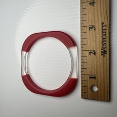 Vintage 70s 80s Round Square Lucite Resin Acrylic Bangle Bracelet Clear Red Mcm