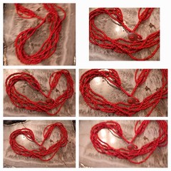 Dainty Vintage-Y2K Era Spicy Red Seed Bead Faux Coral Necklace