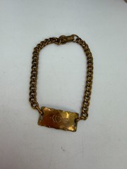 Vintage Bracelet Sweetheart Chain Brass? 7 Inches Lightweight