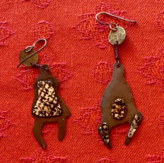 Fun & Funky 80s,90s Pierced Earrings, Lot of 7 pairs, Assorted Materials & Sizes