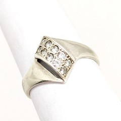 Vintage Elegant RING Silver 925 with Chic Bright Inserts -size: 8US (18mm) | #47