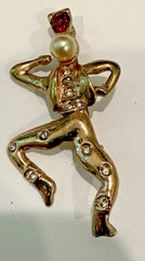 VINTAGE EARLY RHINESTONE RUSSIAN DANCER BROOCH