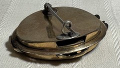 c1850 DAGUERREOTYPE Photo Antique Gold Filled Pin Brooch Woman Banana Curls