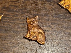 Lot 100 Matching Cats R L France Vintage 60s Brass Stampings Findings Jewelry