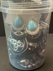 Mystery Jewelry Jar BOLD CHUNKY Curated Black Silver All Wearable Glam Runway