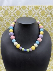 Lot Ruby z Candace Flying Colors Vtg Ceramic Necklace Bright Colors Cherries