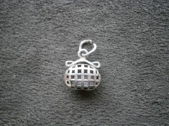 Chinese Characters Luck & Good Fortune Bag Vintage Sterling Silver Pendant 1.3g