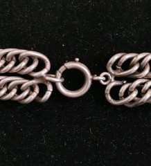 Vintage Signed Joseff of Hollywood Statement Necklace Double Chain Silver Tone