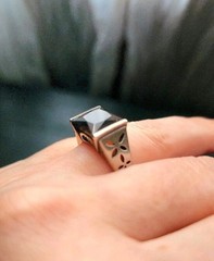 Vintage 90’s Modernist Smoky Quartz & Sterling Silver Ring Size 6
