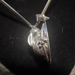 Vintage 925 Carol Felley Style Bunny Spring Pendant On Choker V Neck Necklace