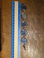 Vtg 7″ SILVER WINGED LIBERTY MERCURY HEAD DIME BRACELET