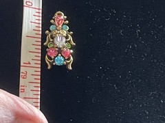 Hollycraft COPR 1950 Pastel Rhinestone Pendant Vintage Jewelry