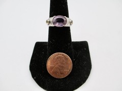STERLING SILVER NATURAL 2.46 CARAT PURPLE AMETHYST & CITRINE RING SIZE 6