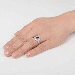 3.80 Ct Natural Sapphire Art Deco Vintage Engagement Ring 925 Sterling Silver